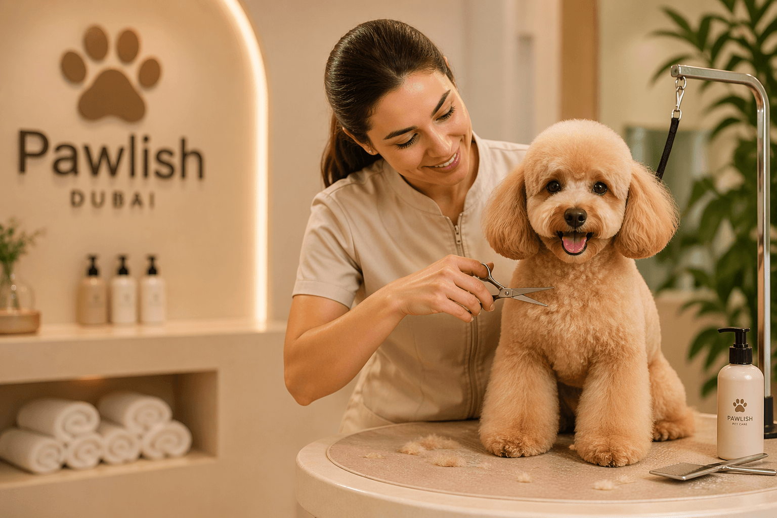 Premium pet grooming hero visual