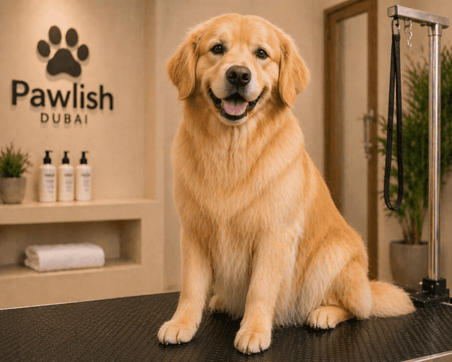 Golden Retriever after grooming